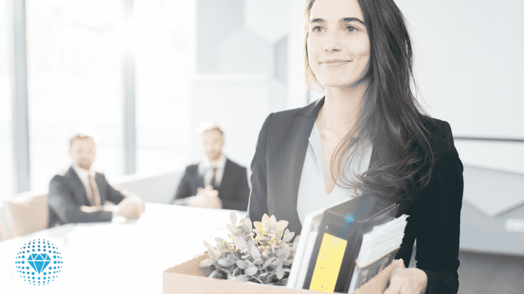 woman packing up her belongings to leave job