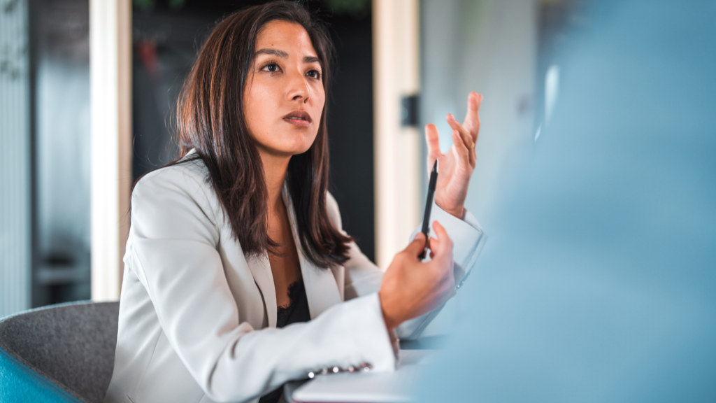 An image of an individual that is assertive